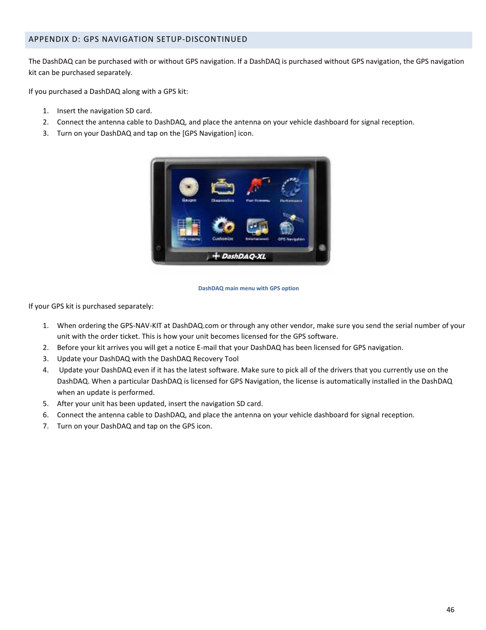 Drew Technologies DASHDAQ-XL User Manual | Page 46 / 47