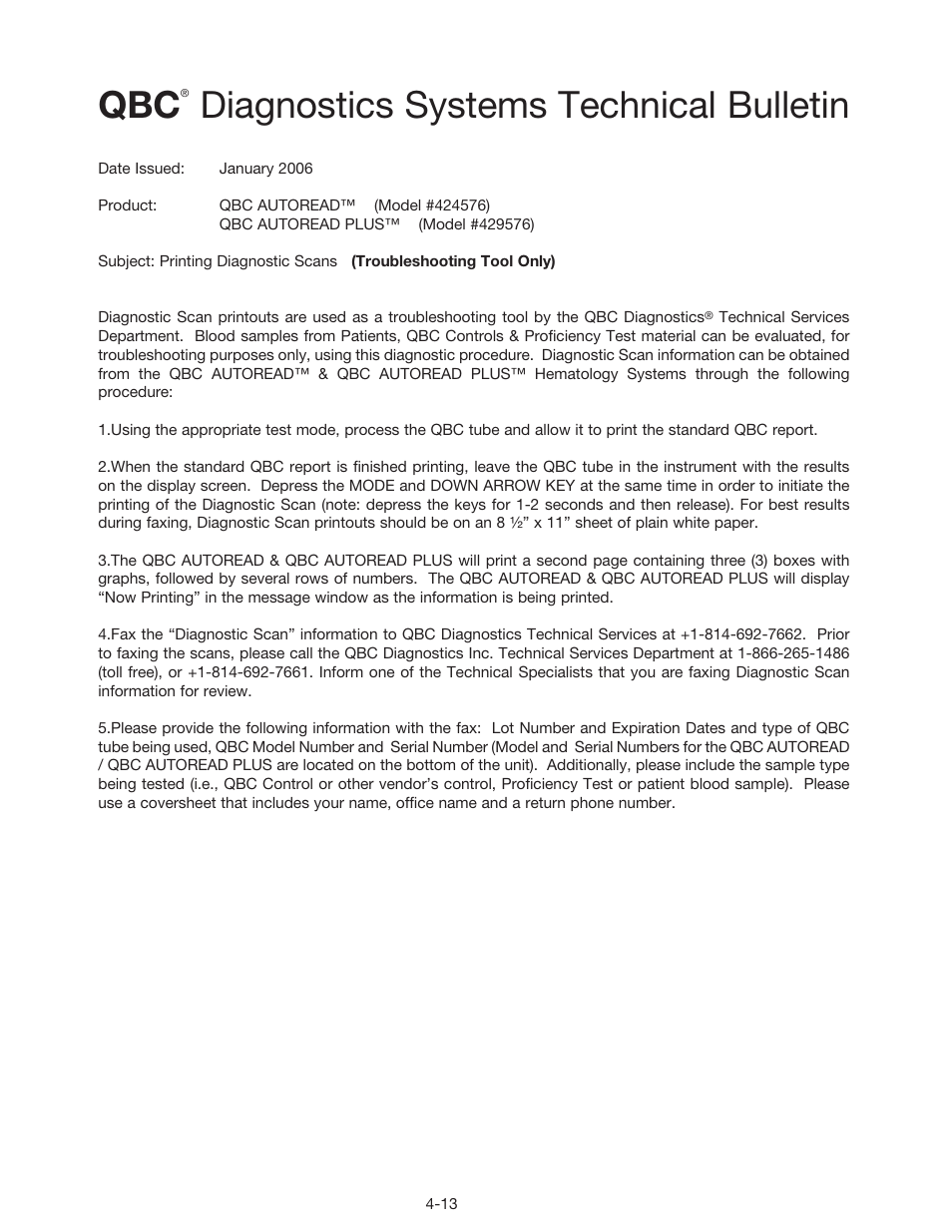 Diagnostics systems technical bulletin | Drucker Diagnostics Paralens Advance User Manual | Page 36 / 66