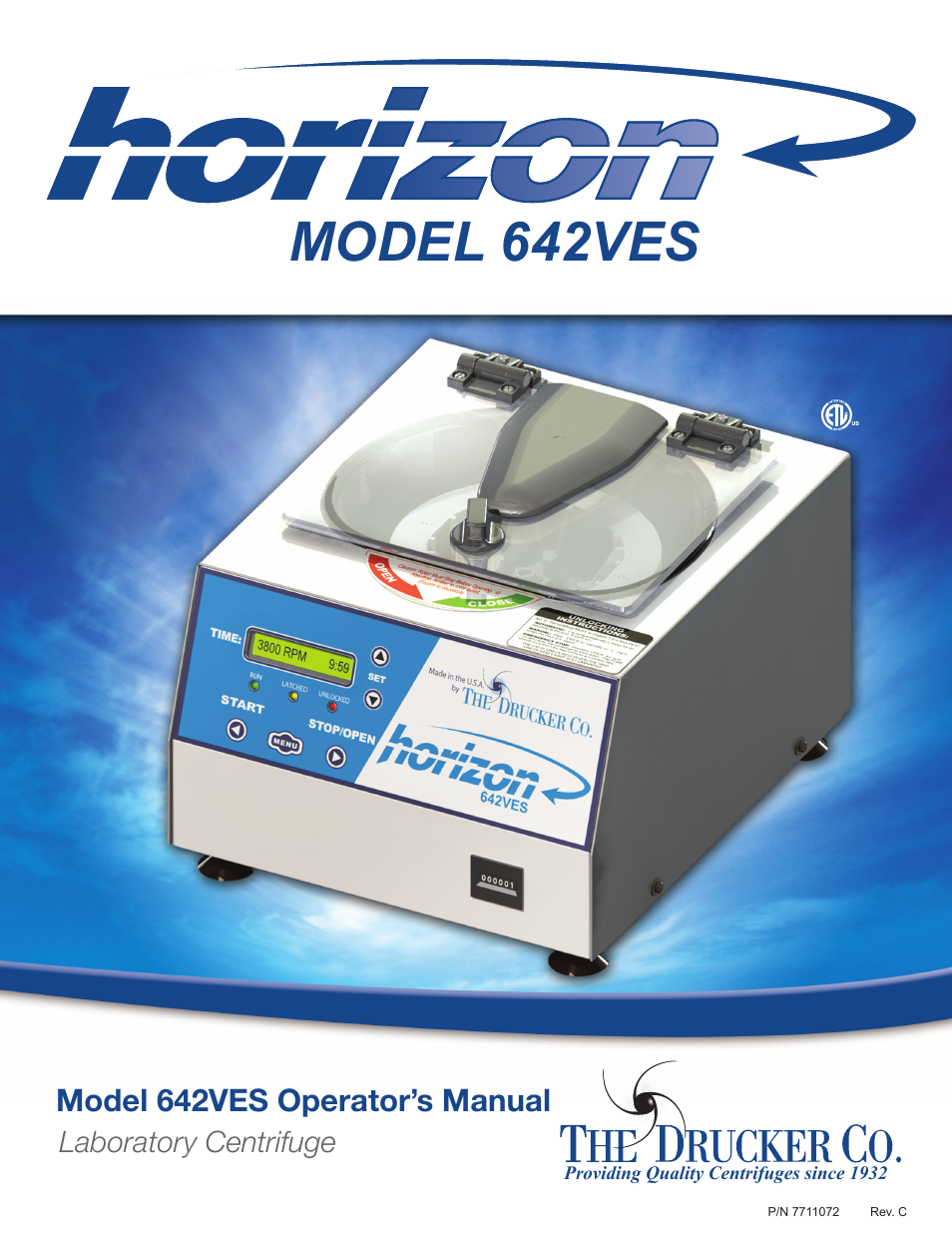 Drucker Diagnostics Model 642VES Centrifuge User Manual | 12 pages