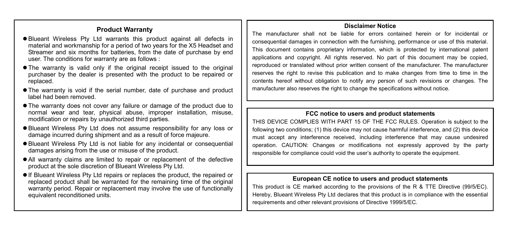 BlueAnt X5i User Manual | Page 36 / 37
