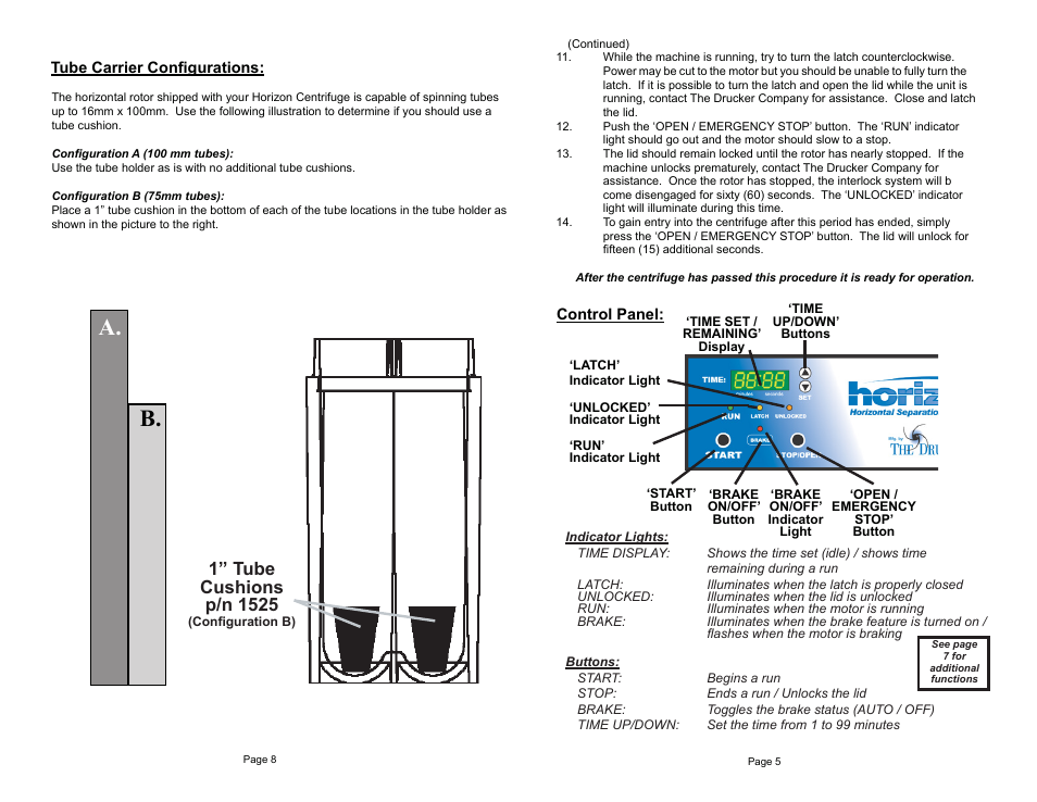 A. b | Drucker Diagnostics Model 653ES Centrifuge User Manual | Page 5 / 6