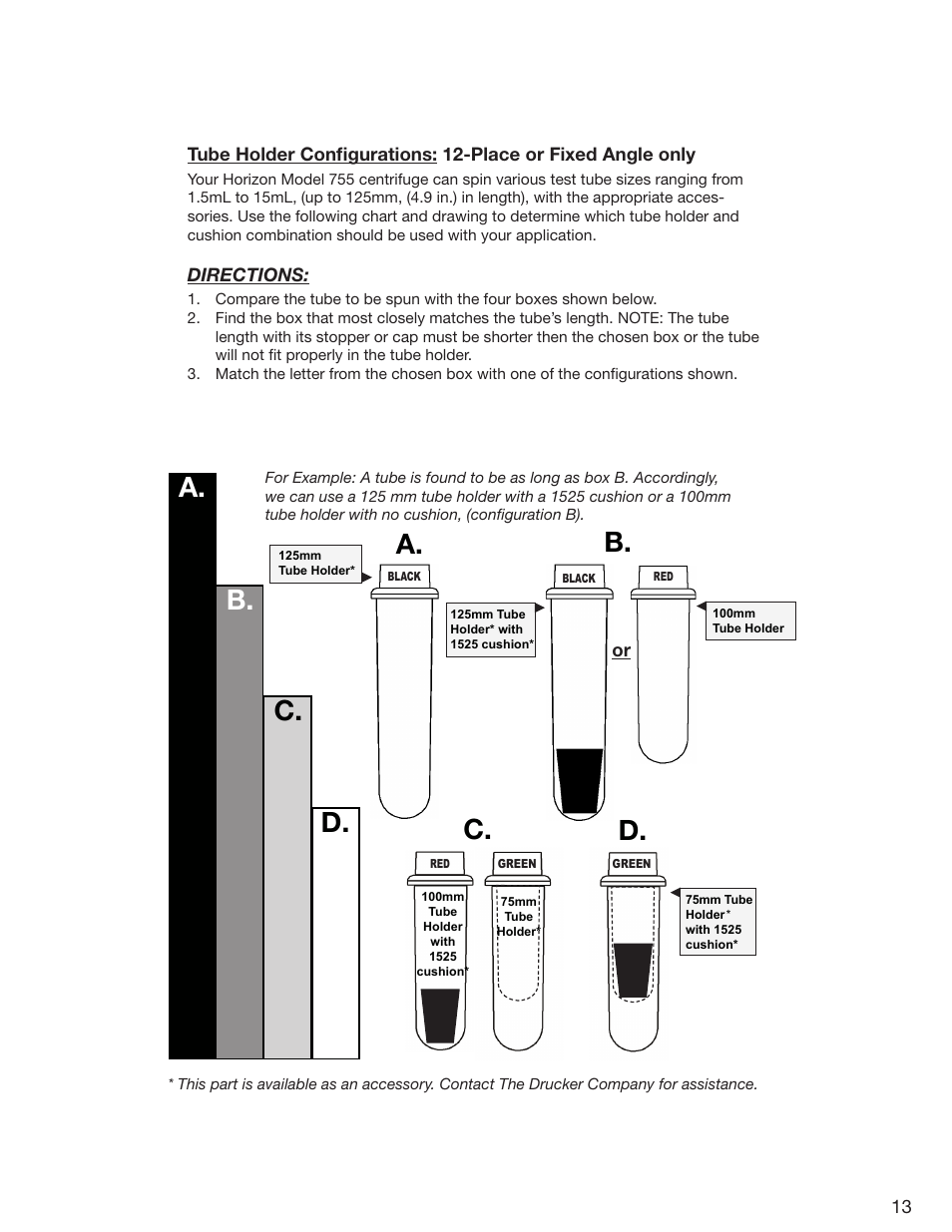 D. c. b. c. d. a | Drucker Diagnostics Model 755 Centrifuge User Manual | Page 13 / 24