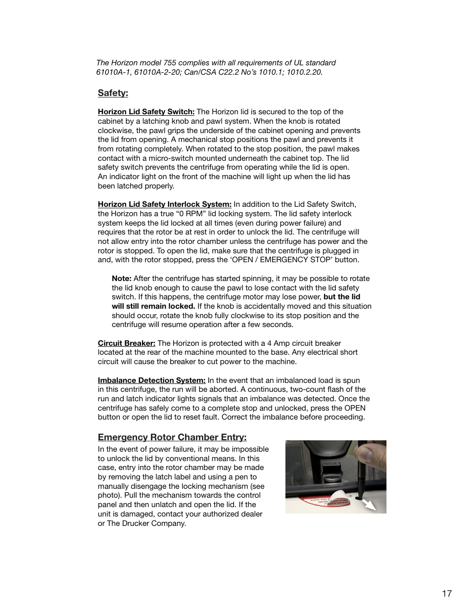 Drucker Diagnostics Model 755 Centrifuge User Manual | Page 17 / 24