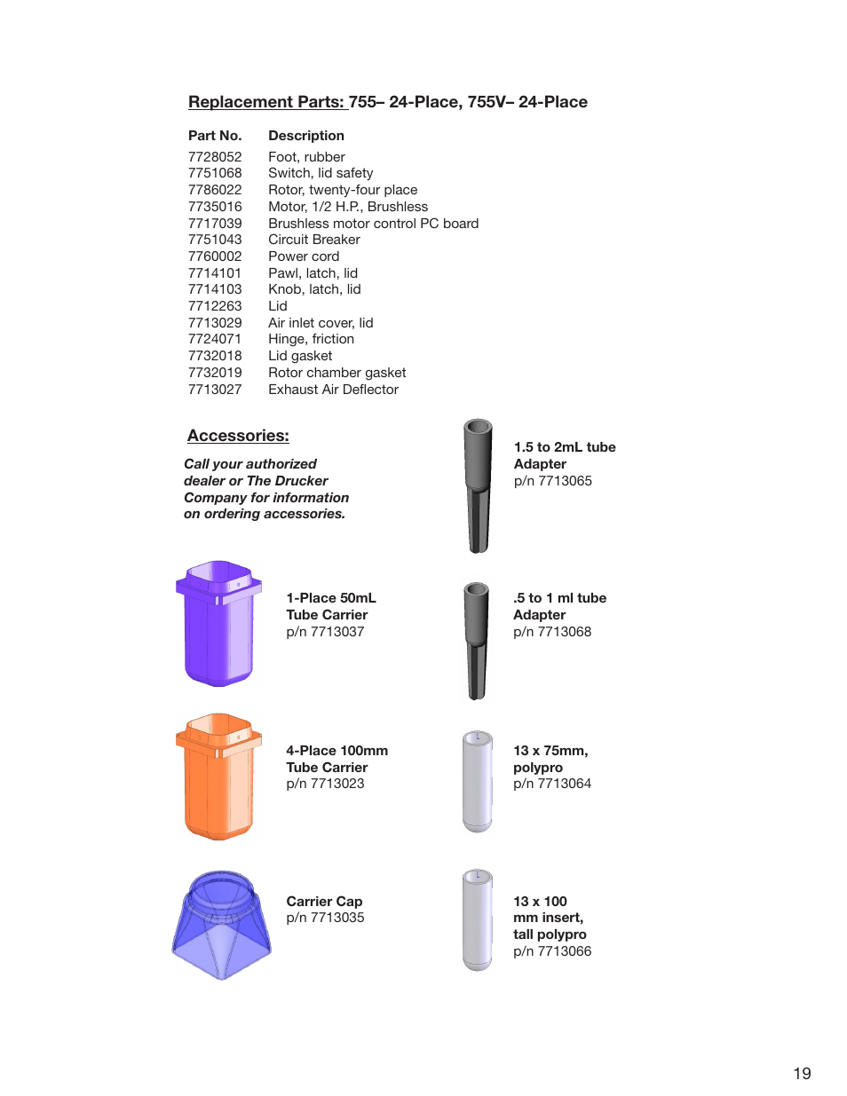 Drucker Diagnostics Model 755 Centrifuge User Manual | Page 19 / 24