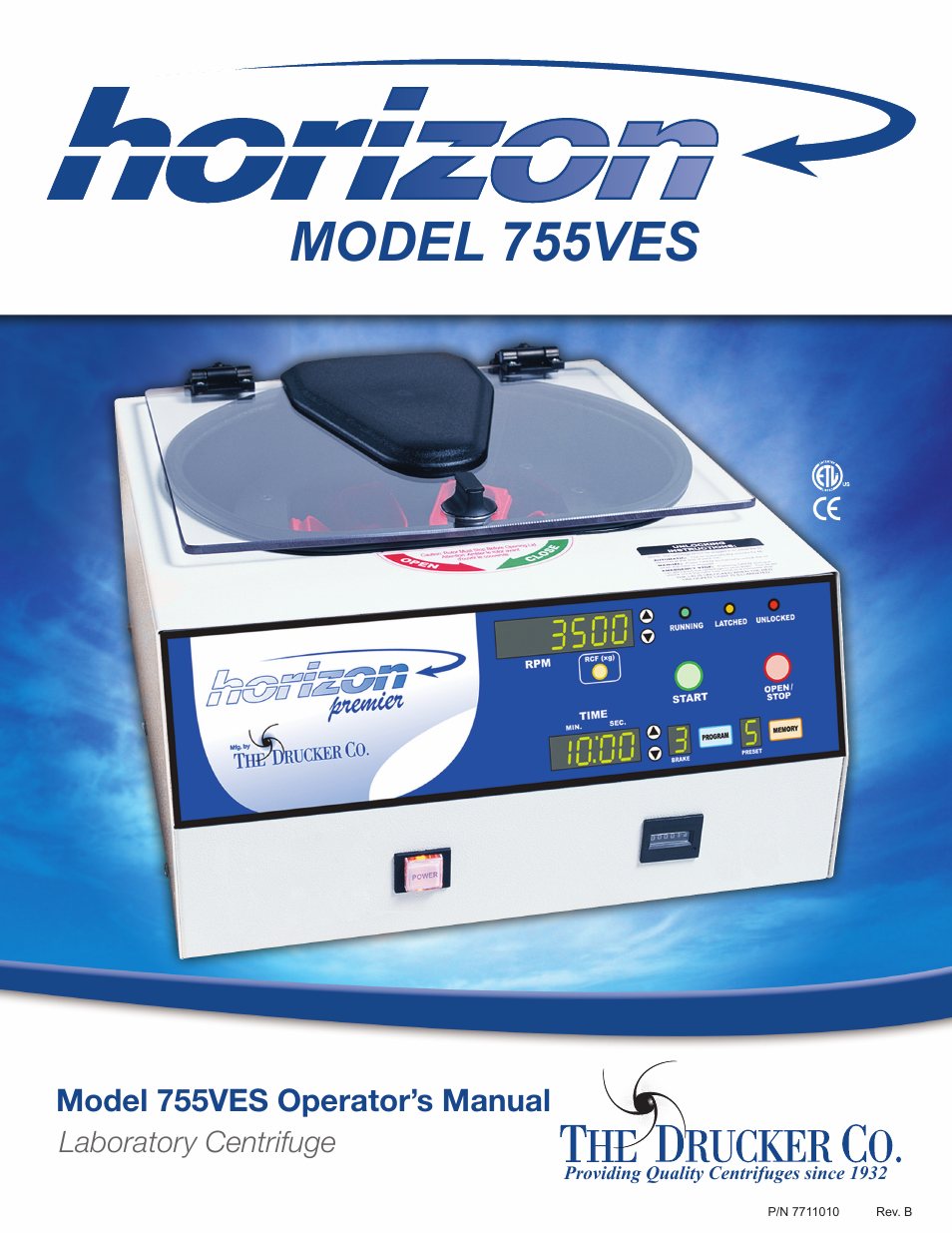 Drucker Diagnostics Model 755VES Centrifuge User Manual | 16 pages