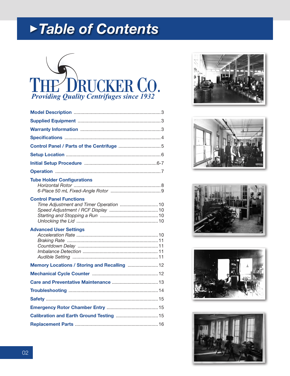 Drucker Diagnostics Model 755VES Centrifuge User Manual | Page 2 / 16