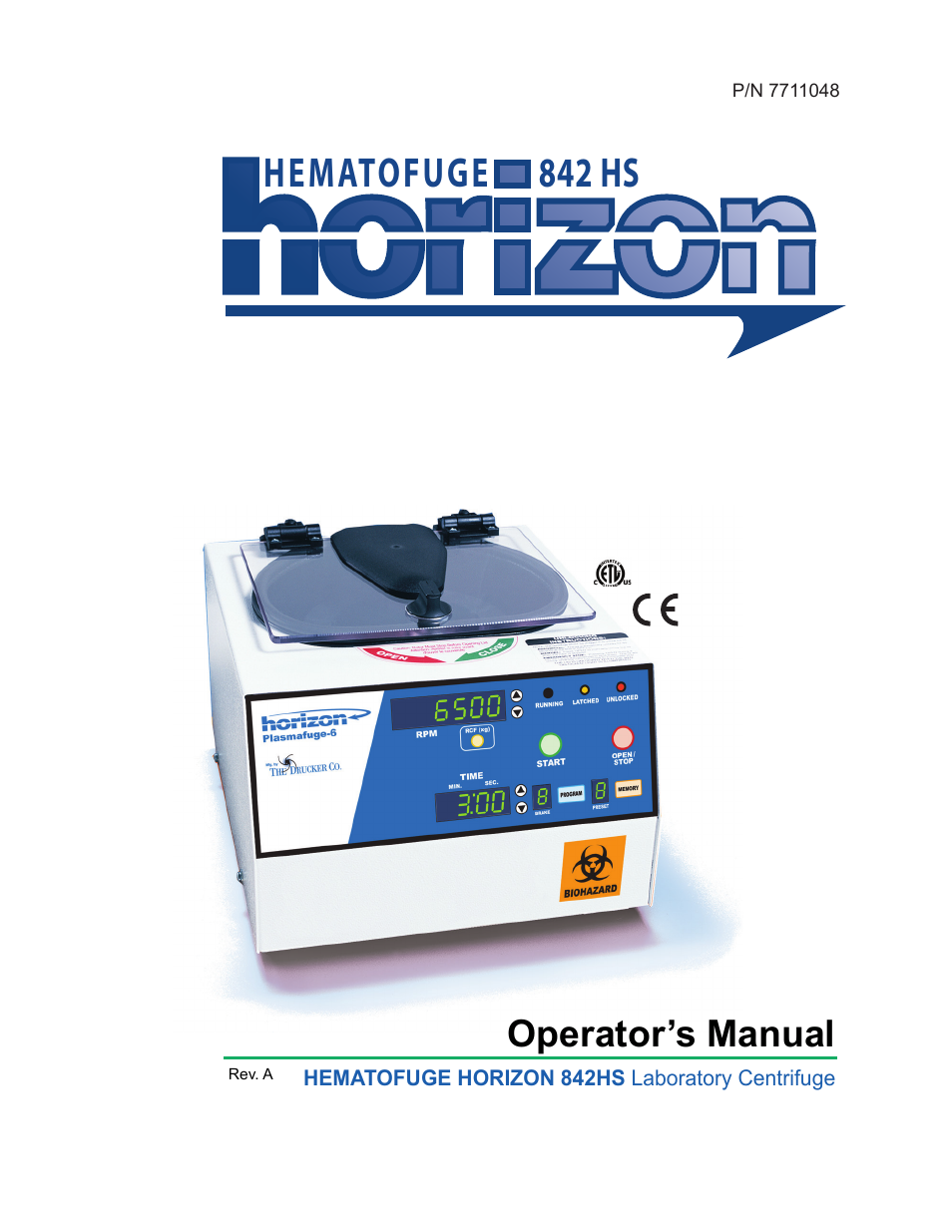 Drucker Diagnostics Model 842HS Centrifuge User Manual | 14 pages