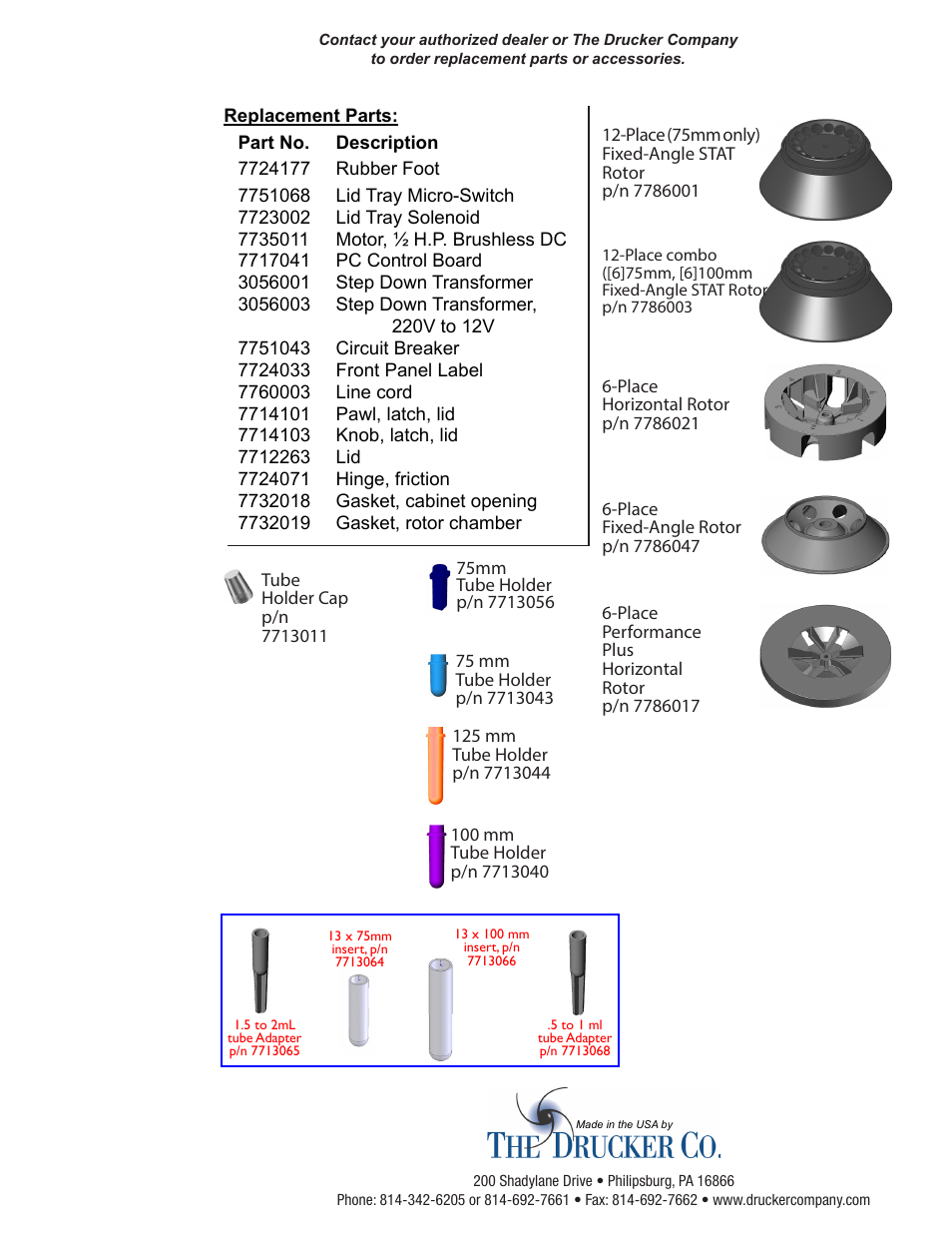 Drucker Diagnostics Model 842VES Centrifuge User Manual | Page 17 / 17