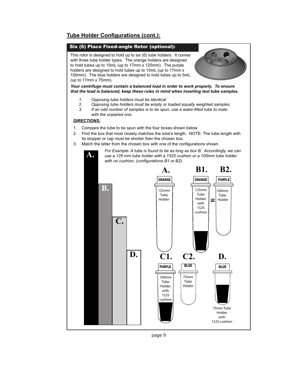 B1. b2, C1. c2. b. c. d. a | Drucker Diagnostics Model 842VES Centrifuge User Manual | Page 9 / 17
