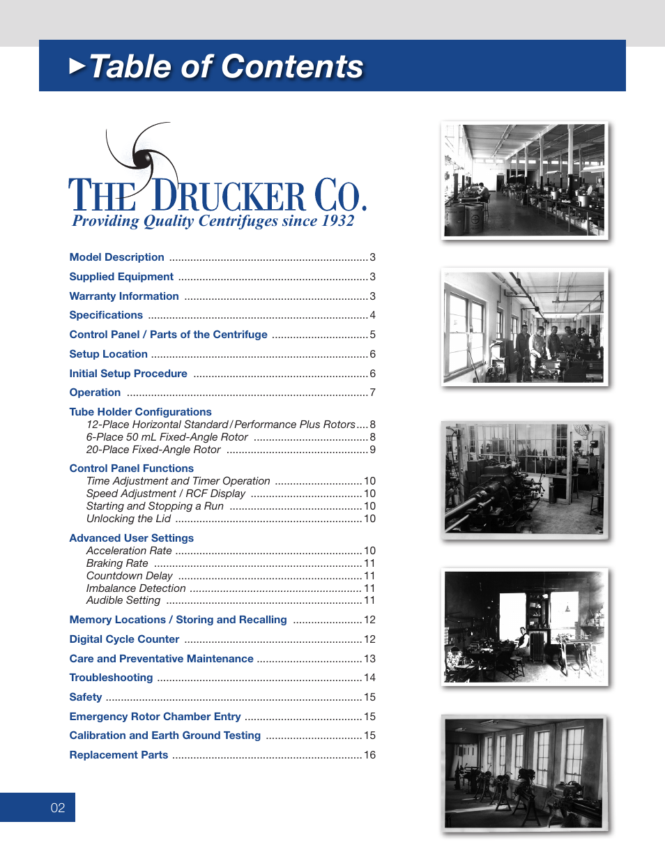 Drucker Diagnostics Model 853VES Centrifuge User Manual | Page 2 / 16