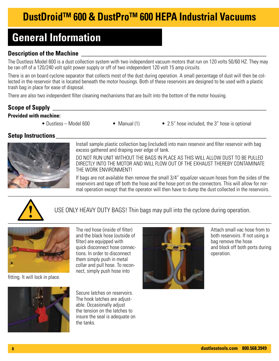 General information | Dustless DustDroid 600 User Manual | Page 8 / 12