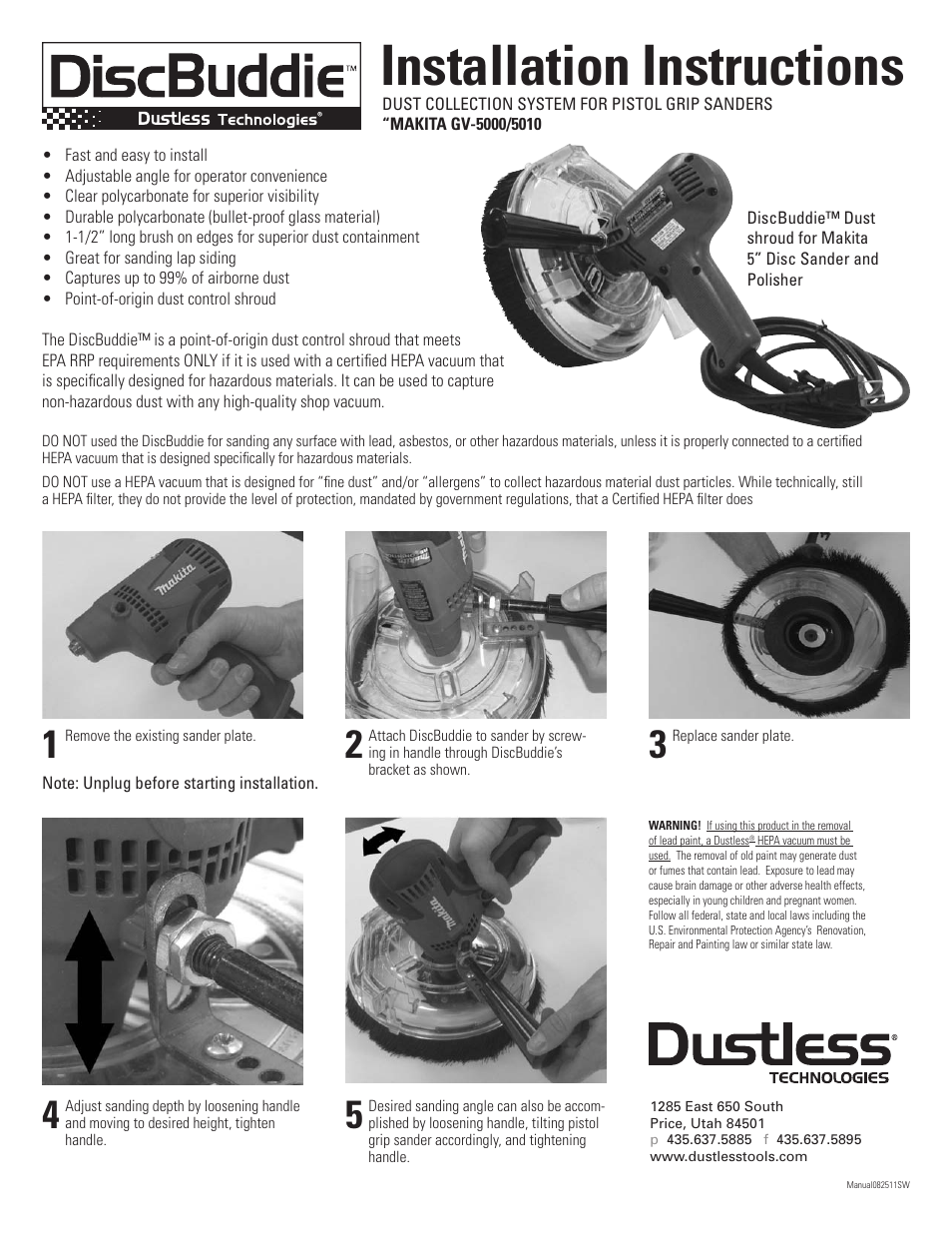 Dustless DiscBuddie User Manual | 1 page