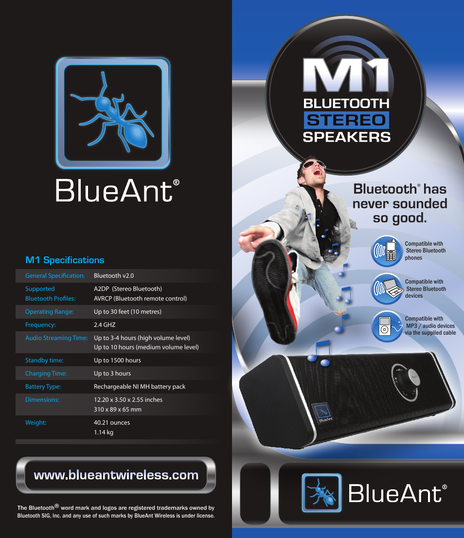 BlueAnt BlueAnt M1 User Manual | 2 pages