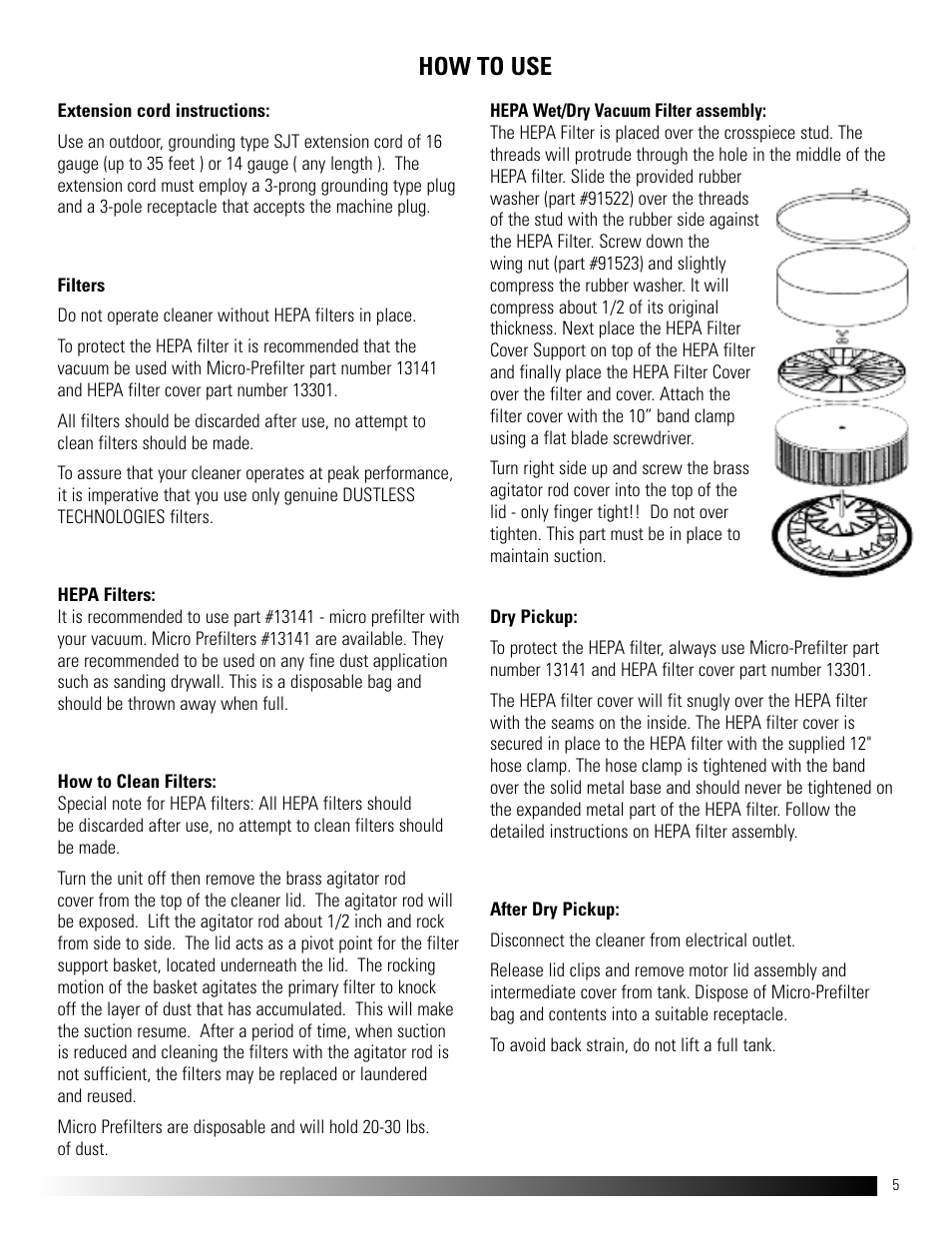 How to use | Dustless HEPA Kit 16006 User Manual | Page 5 / 8