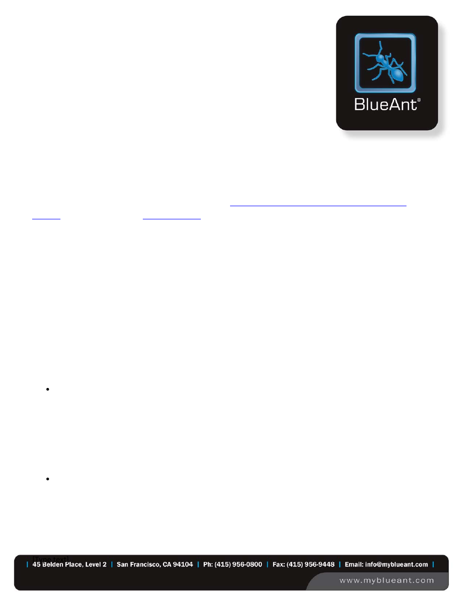 BlueAnt Q1 User Manual | 2 pages