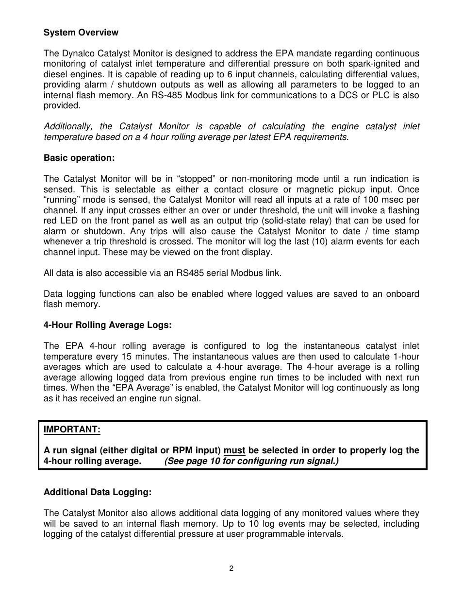 Dynalco Catalyst Monitor User Manual | Page 3 / 26