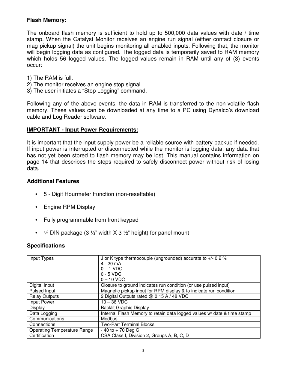 Dynalco Catalyst Monitor User Manual | Page 4 / 26