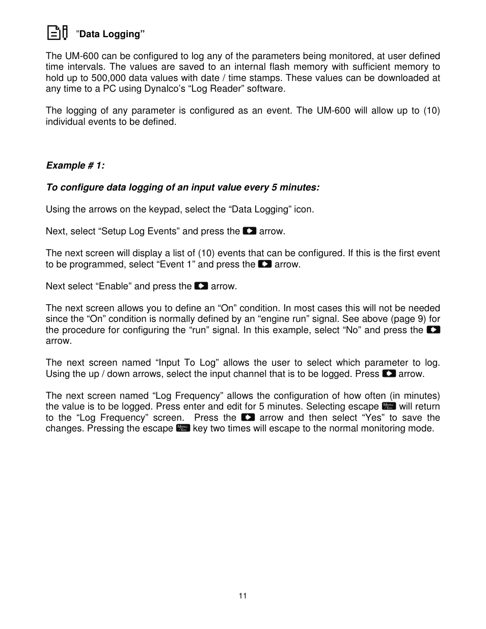Dynalco UM-600 Universal Monitor User Manual | Page 12 / 23