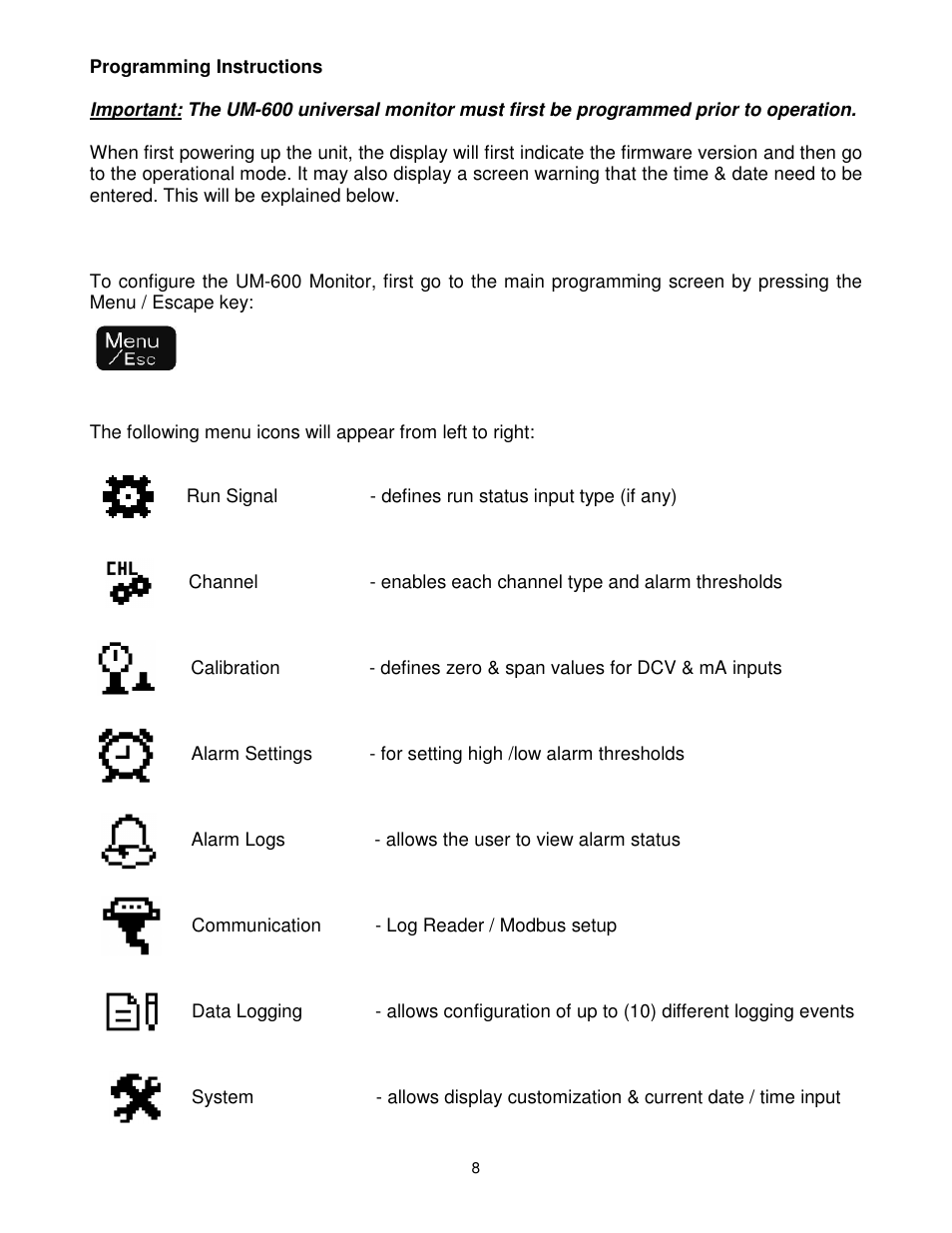 Dynalco UM-600 Universal Monitor User Manual | Page 9 / 23