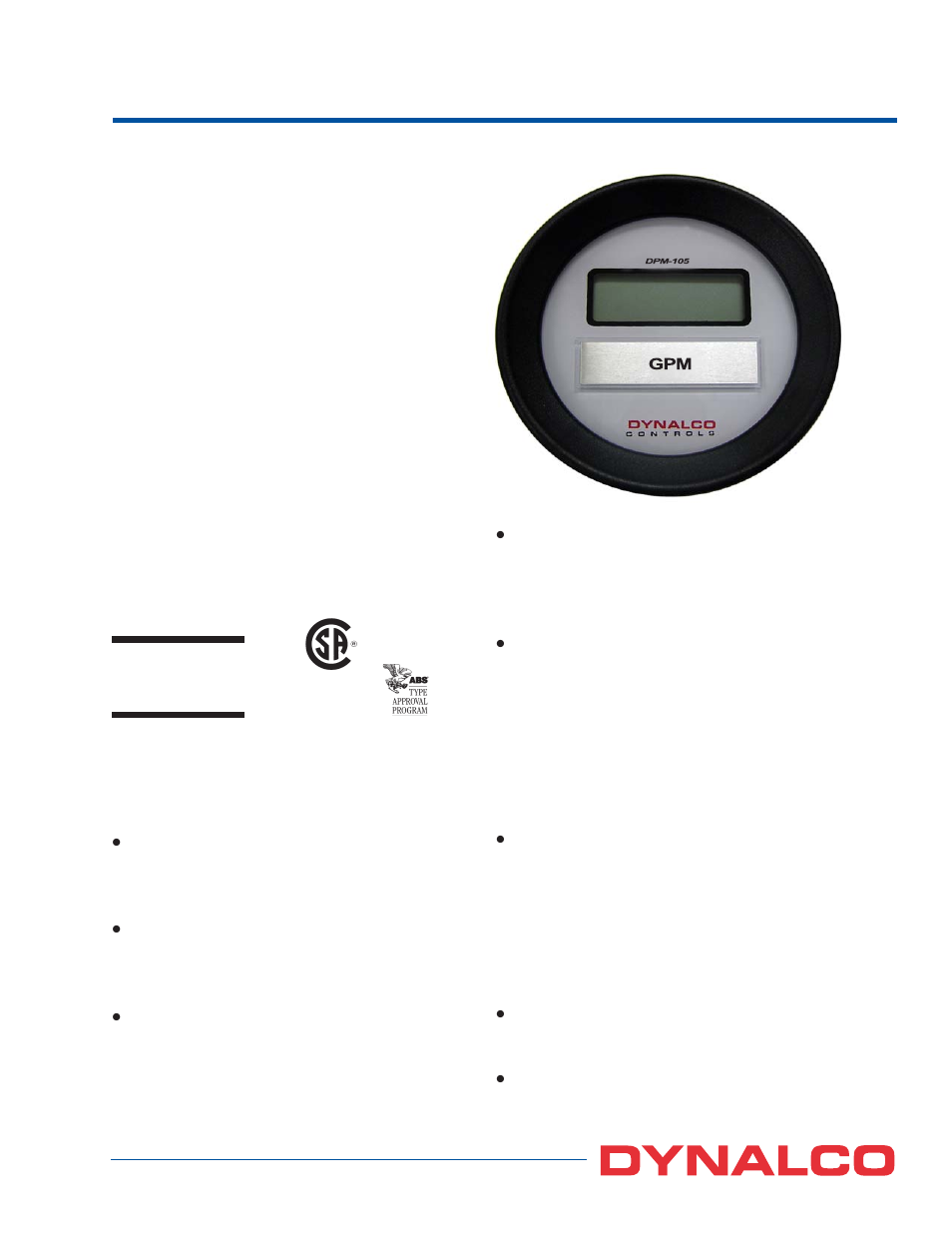 Dynalco DPM-105 Panel Meter User Manual | 2 pages