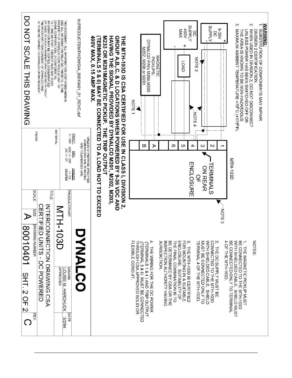 Dynalco MTH-103D Tachometer / Hourmeter / Overspeed Trip User Manual | Page 12 / 12