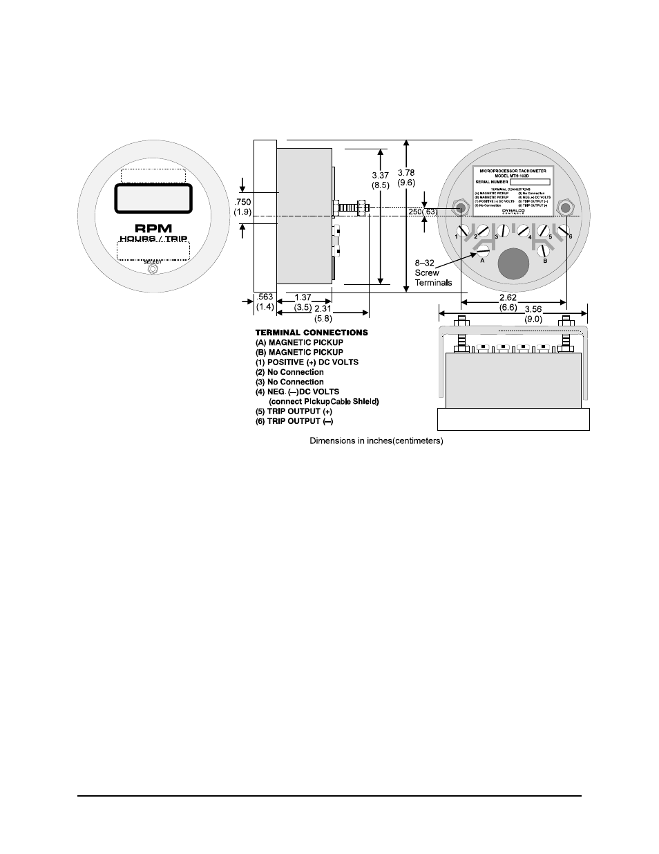 Dynalco MTH-103D Tachometer / Hourmeter / Overspeed Trip User Manual | Page 3 / 12