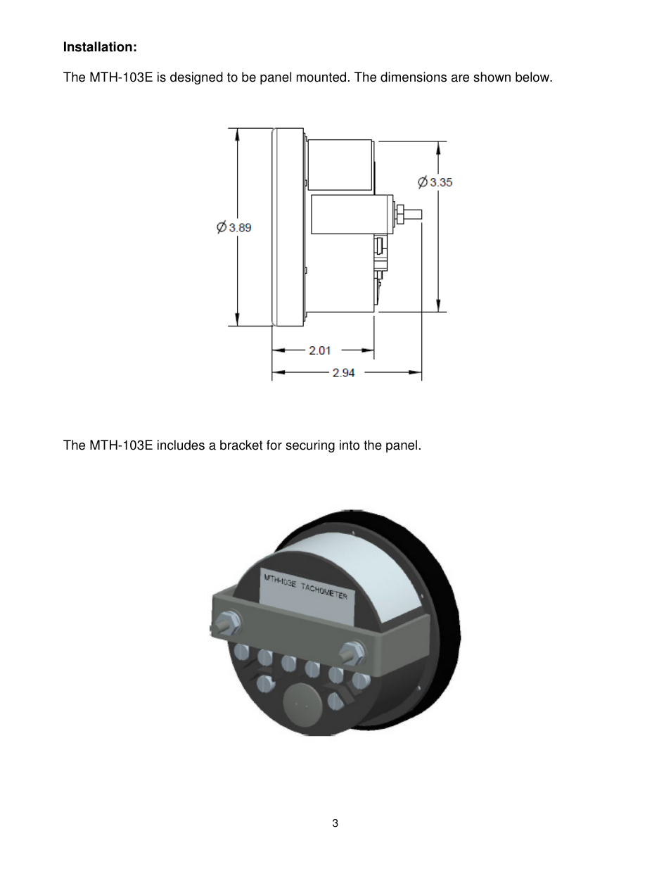Dynalco MTH-103E Tachometer / Hourmeter / Overspeed Trip User Manual | Page 4 / 11