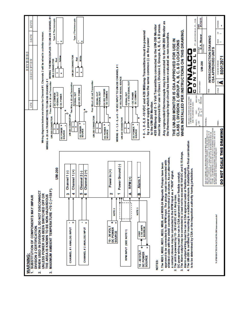 Dynalco UM-200 Tachometer / Hourmeter / Monitor User Manual | Page 11 / 11