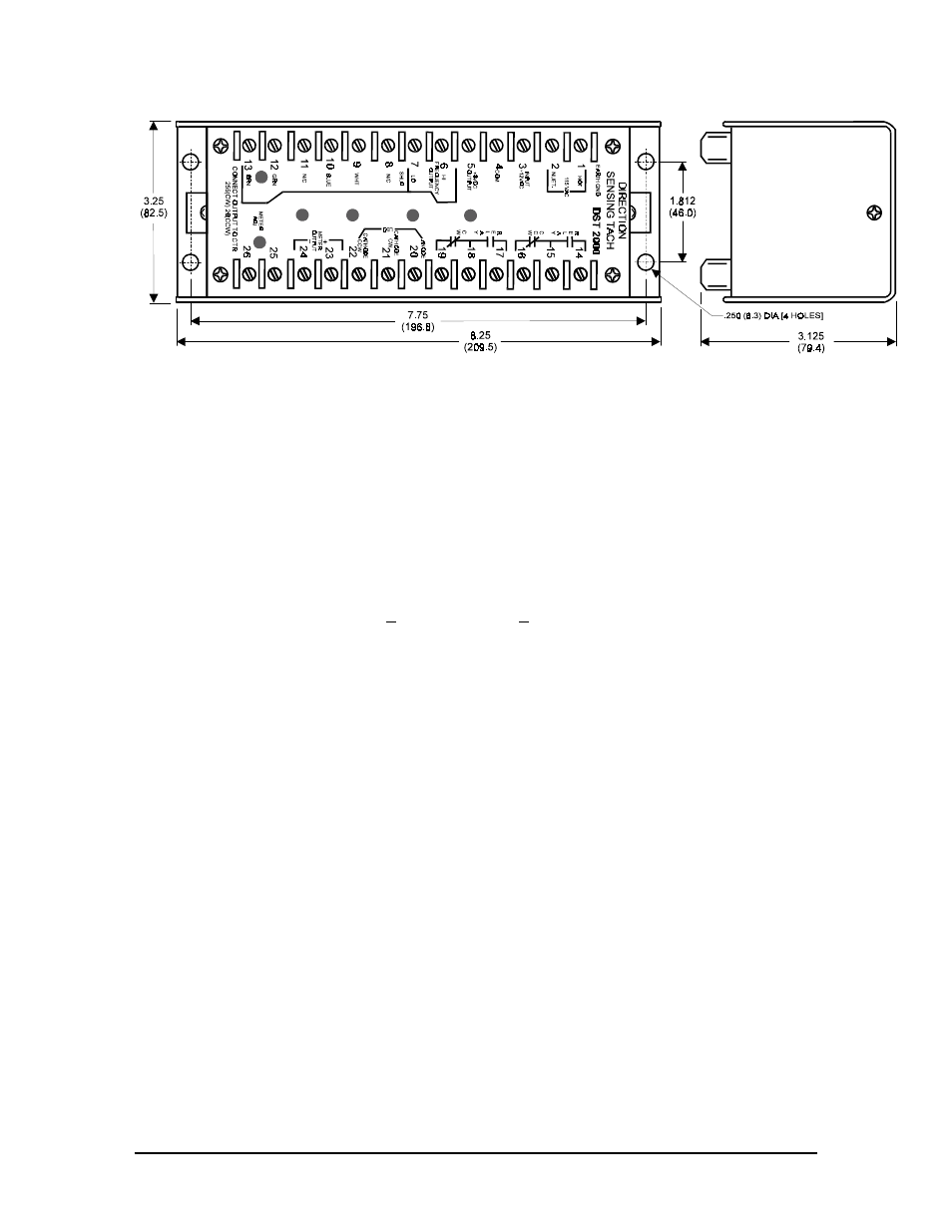 Terminal connections and dimensions, 4 specifications, 3 terminal connections and dimensions | Dynalco DST-2000C Direction Sensing Tachometer User Manual | Page 6 / 12