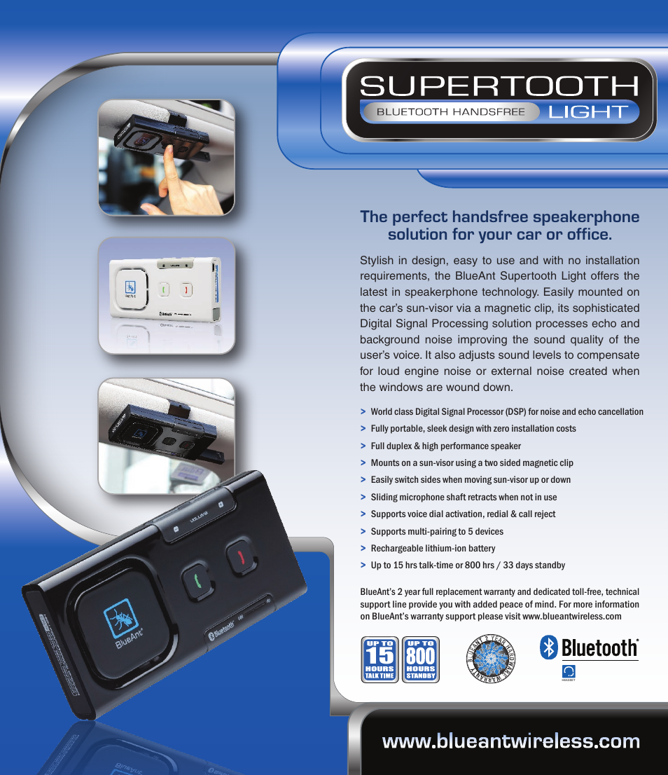 BlueAnt Handsfree Speakerphone User Manual | Page 2 / 2