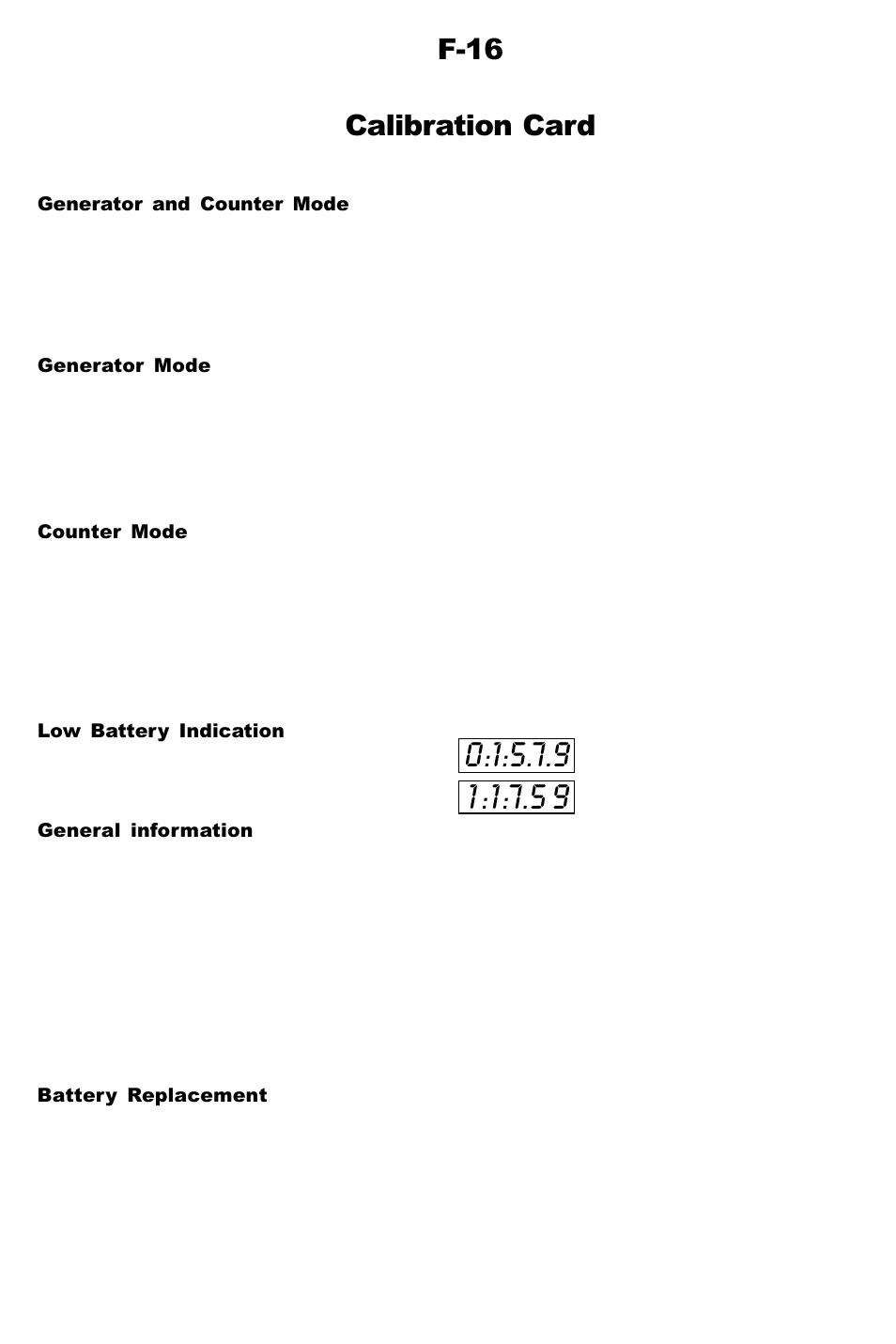 Dynalco F-16 Frequency Generator/Counter User Manual | 2 pages