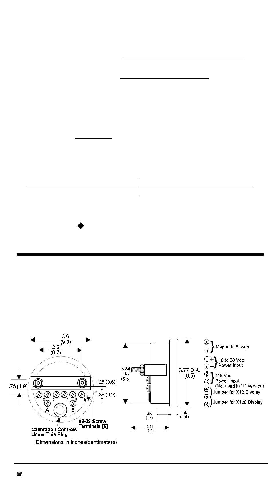 Calculating signal frequency (in hz), Calculating gate time (in seconds), Gate time range selection on 4-position switch | Outline and connection drawing | Dynalco LST-100L Tachometer User Manual | Page 2 / 2