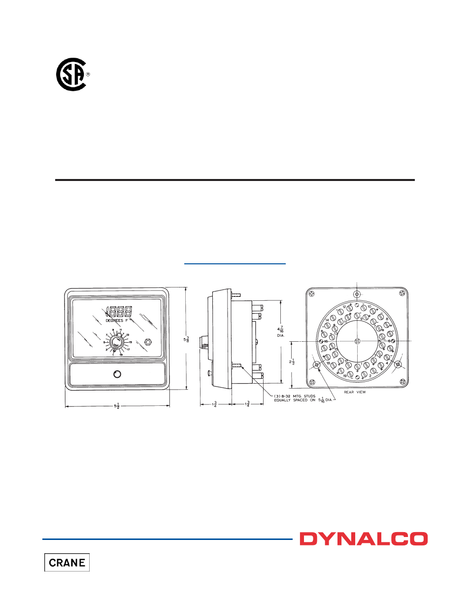 Outline drawing | Dynalco TMP-100 Temperature Monitor User Manual | Page 2 / 2