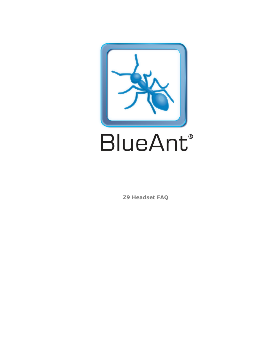 BlueAnt BLUEANT Z9 User Manual | 14 pages