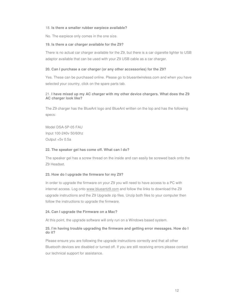 BlueAnt BLUEANT Z9 User Manual | Page 13 / 14