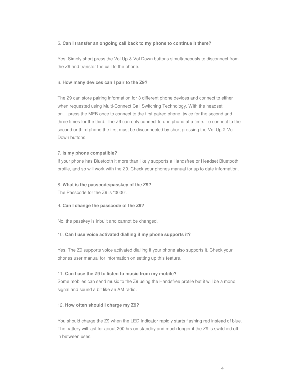 BlueAnt BLUEANT Z9 User Manual | Page 5 / 14