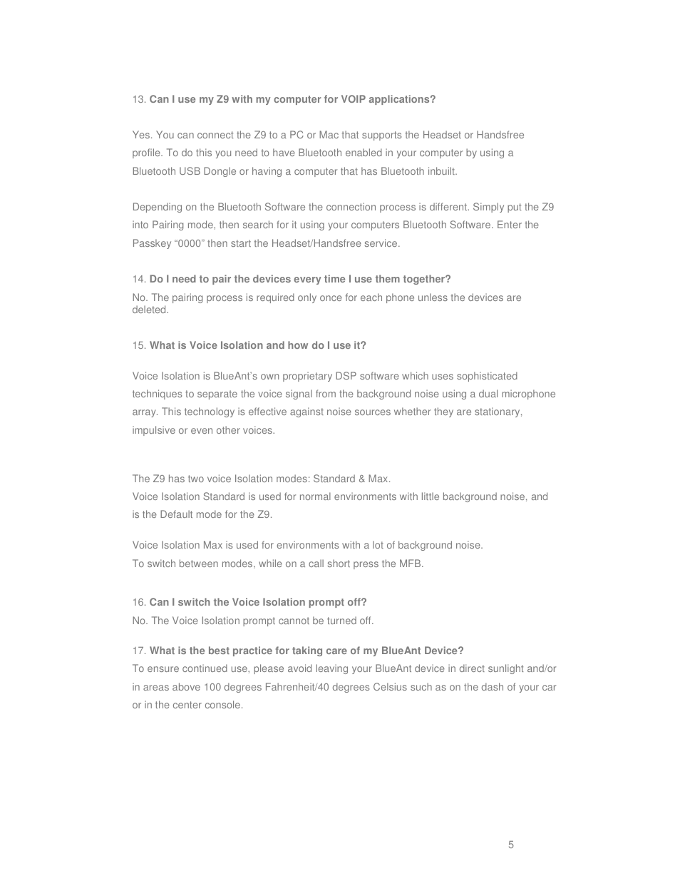 BlueAnt BLUEANT Z9 User Manual | Page 6 / 14