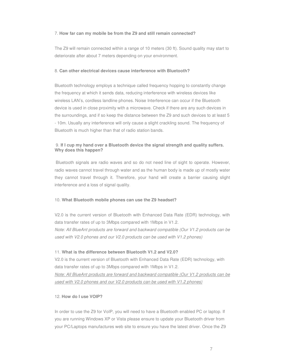 BlueAnt BLUEANT Z9 User Manual | Page 8 / 14