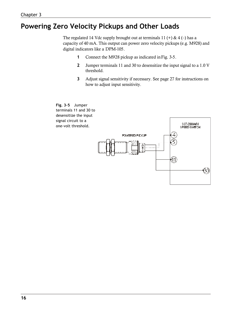 Powering zero velocity pickups and other loads | Dynalco SST-2400H Speed Switch/Transmitter User Manual | Page 17 / 33