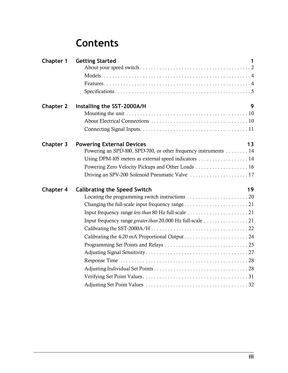 Dynalco SST-2400H Speed Switch/Transmitter User Manual | Page 3 / 33