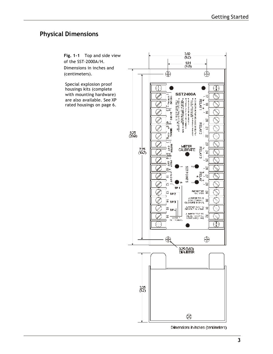 Physical dimensions | Dynalco SST-2400H Speed Switch/Transmitter User Manual | Page 6 / 33