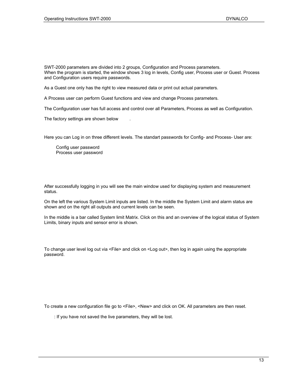 4 configuration software, 5 configuration file | Dynalco SWT-2000 Speed Switch/Speed Transmitter User Manual | Page 17 / 35