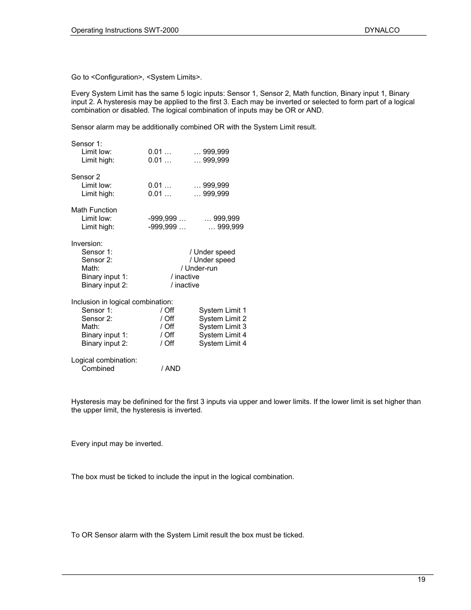 Dynalco SWT-2000 Speed Switch/Speed Transmitter User Manual | Page 23 / 35