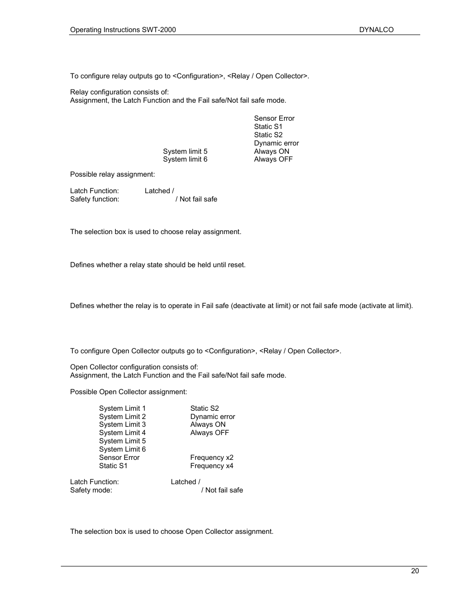 Dynalco SWT-2000 Speed Switch/Speed Transmitter User Manual | Page 24 / 35