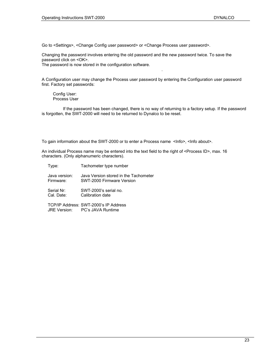 9 info | Dynalco SWT-2000 Speed Switch/Speed Transmitter User Manual | Page 27 / 35