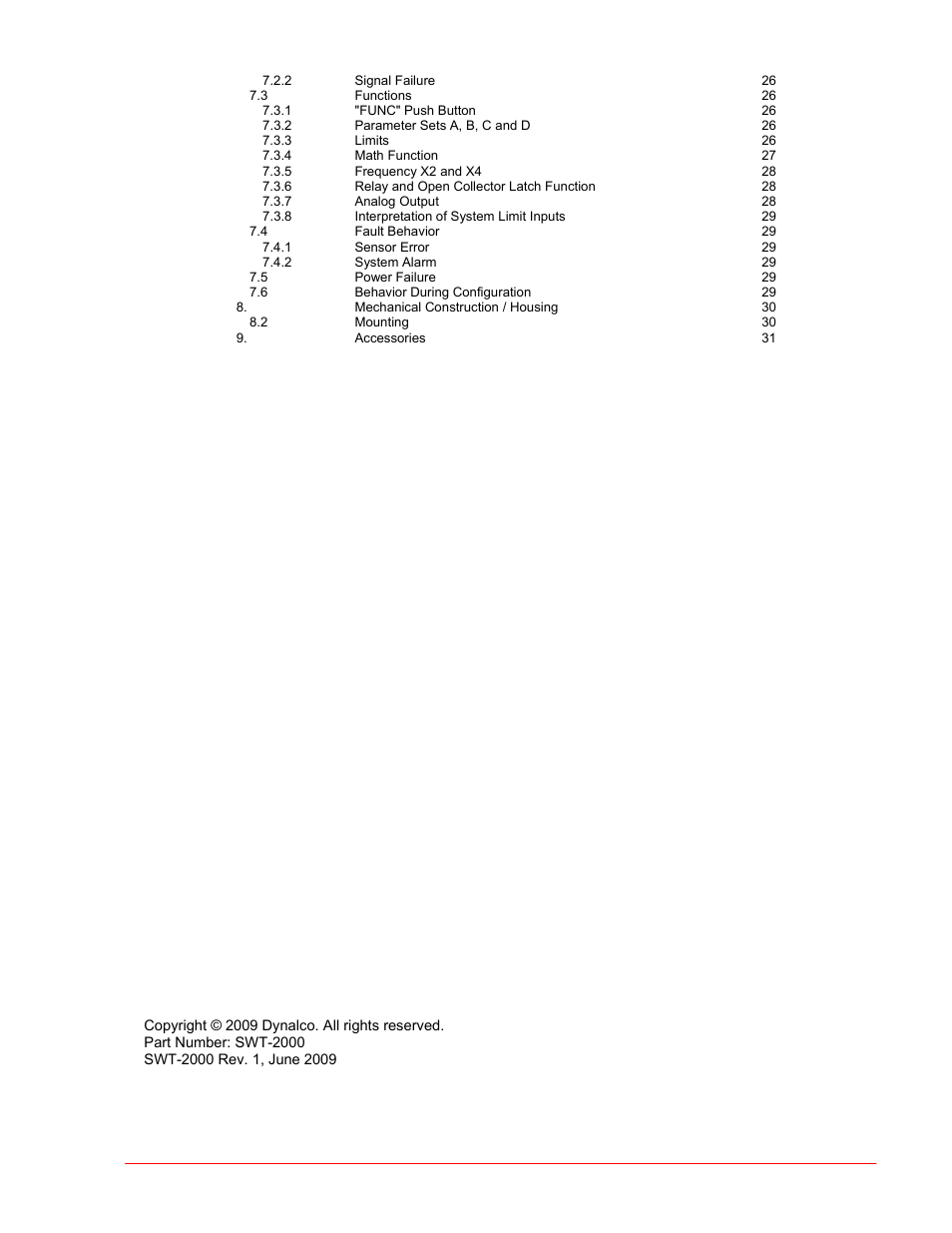 Dynalco SWT-2000 Speed Switch/Speed Transmitter User Manual | Page 3 / 35