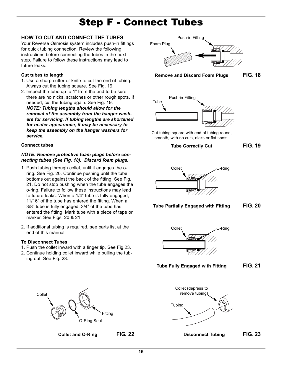 Step f - connect tubes | EcoPure ECOP30 User Manual | Page 16 / 27