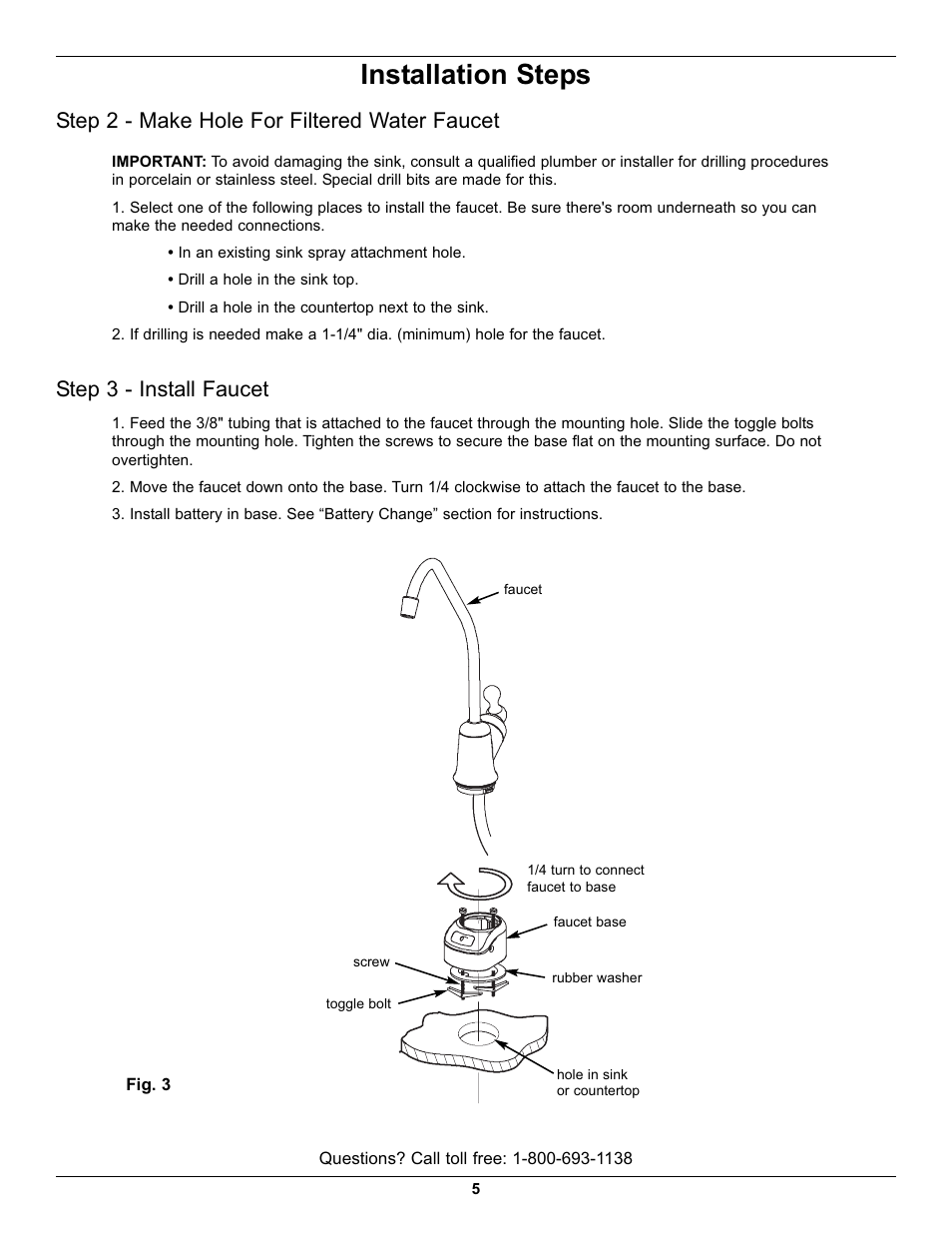 Installation steps | EcoPure ECOP20 User Manual | Page 5 / 11