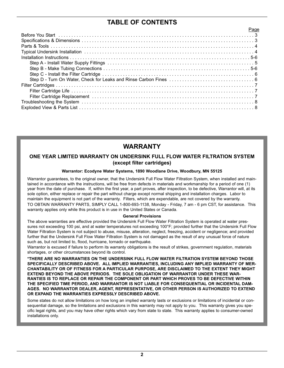EcoPure EPWUFF User Manual | Page 2 / 8