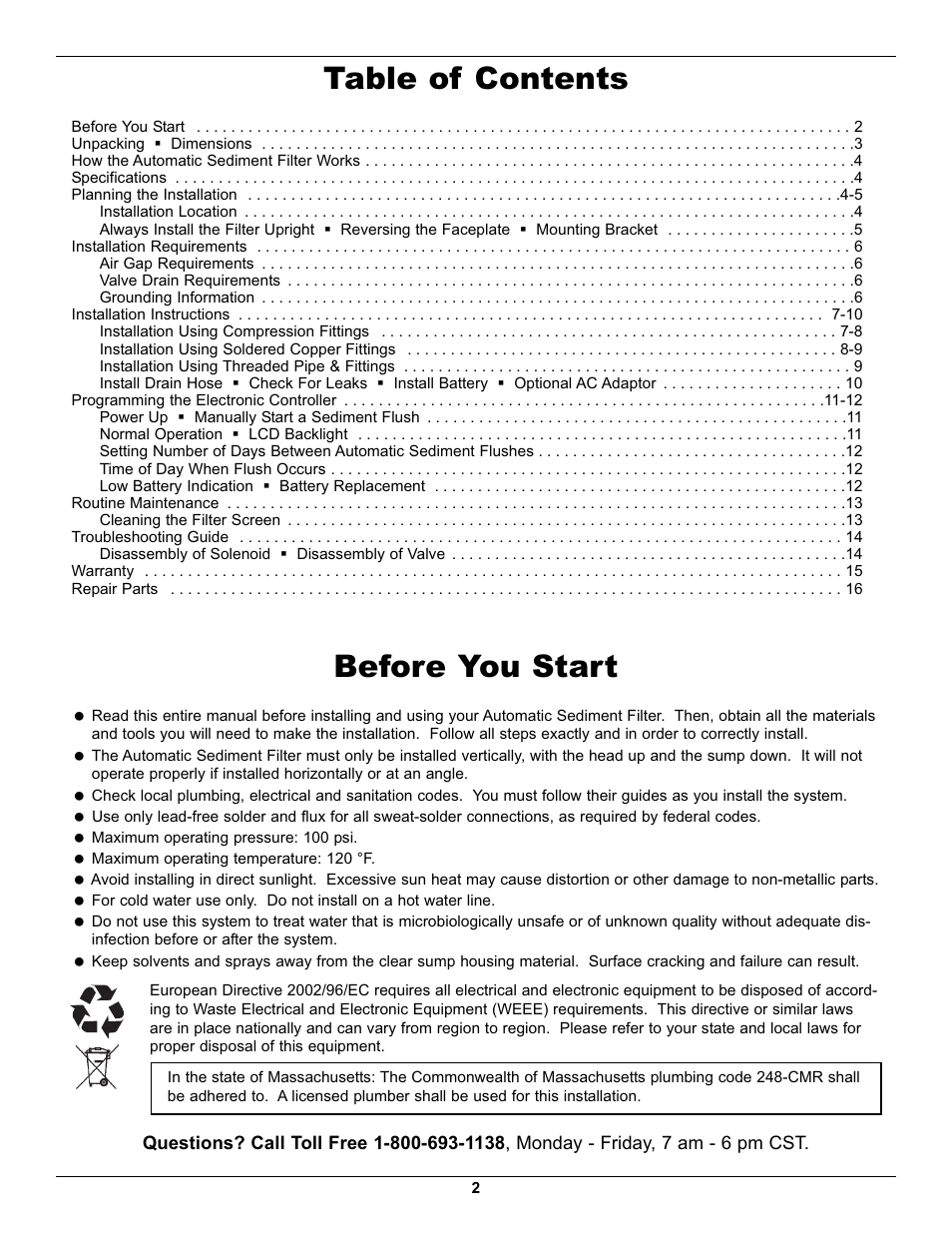 EcoPure EPASF1 User Manual | Page 2 / 16